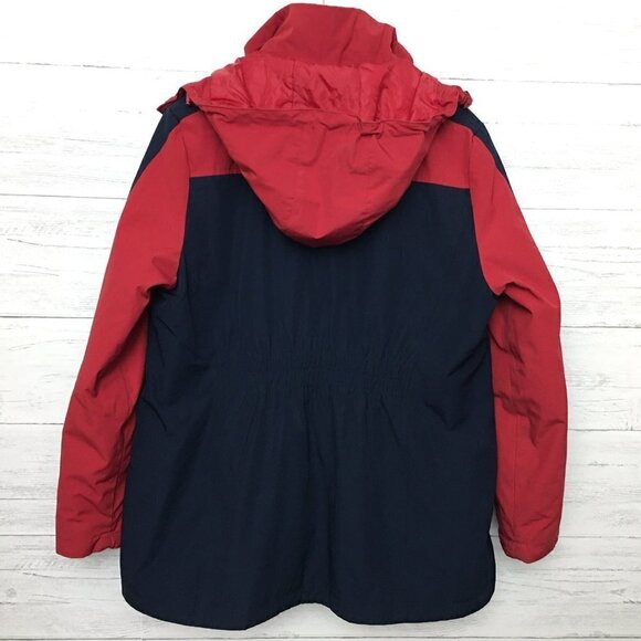 Tommy Hilfiger Women's Red Coat 3 in 1 All Weather System Jacket Hooded Logo L - Picture 2 of 13